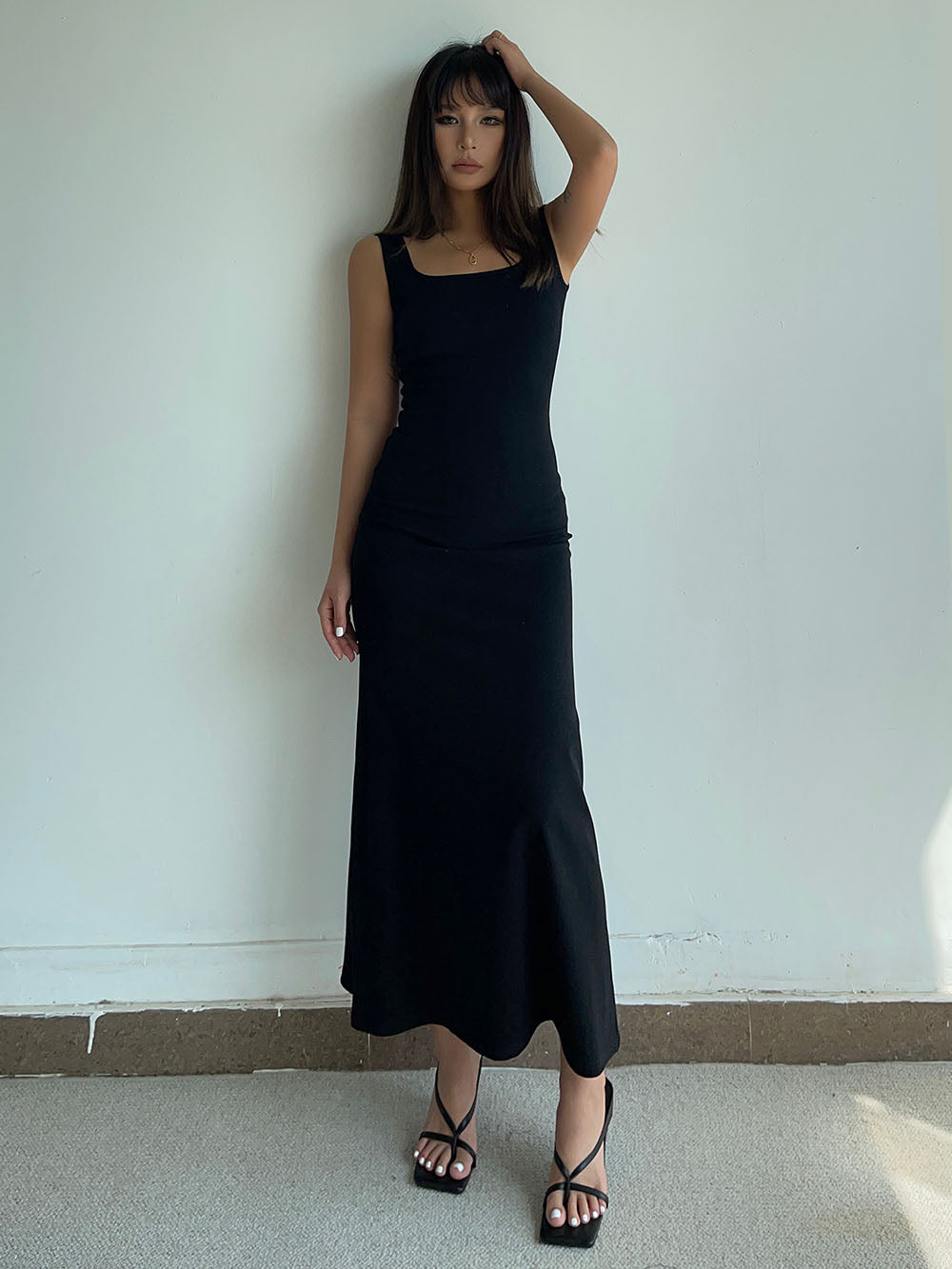 Temperament high-grade pure desire style suspender long skirt female summer new hip fishtail dress R3047