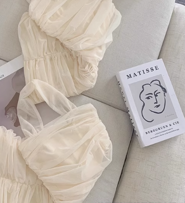 Pure desire style mesh halter neck suspender dress feminine hip skirt R0253