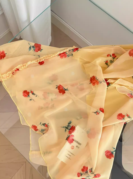 2025 Summer New Rose Lace Suspender Floral Dress Fishtail Long Dress French Holiday Dress R0268