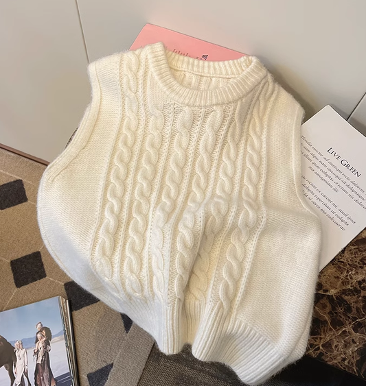 sweater vest for women new retro knitted vest outer wear      S5032