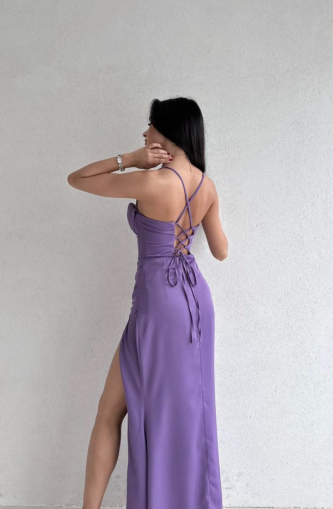 Sexy Long Purple Prom Dress With Slit S5227