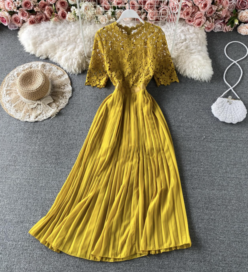 A Line Chiffon Lace Short Dress Fashion Dress S4384