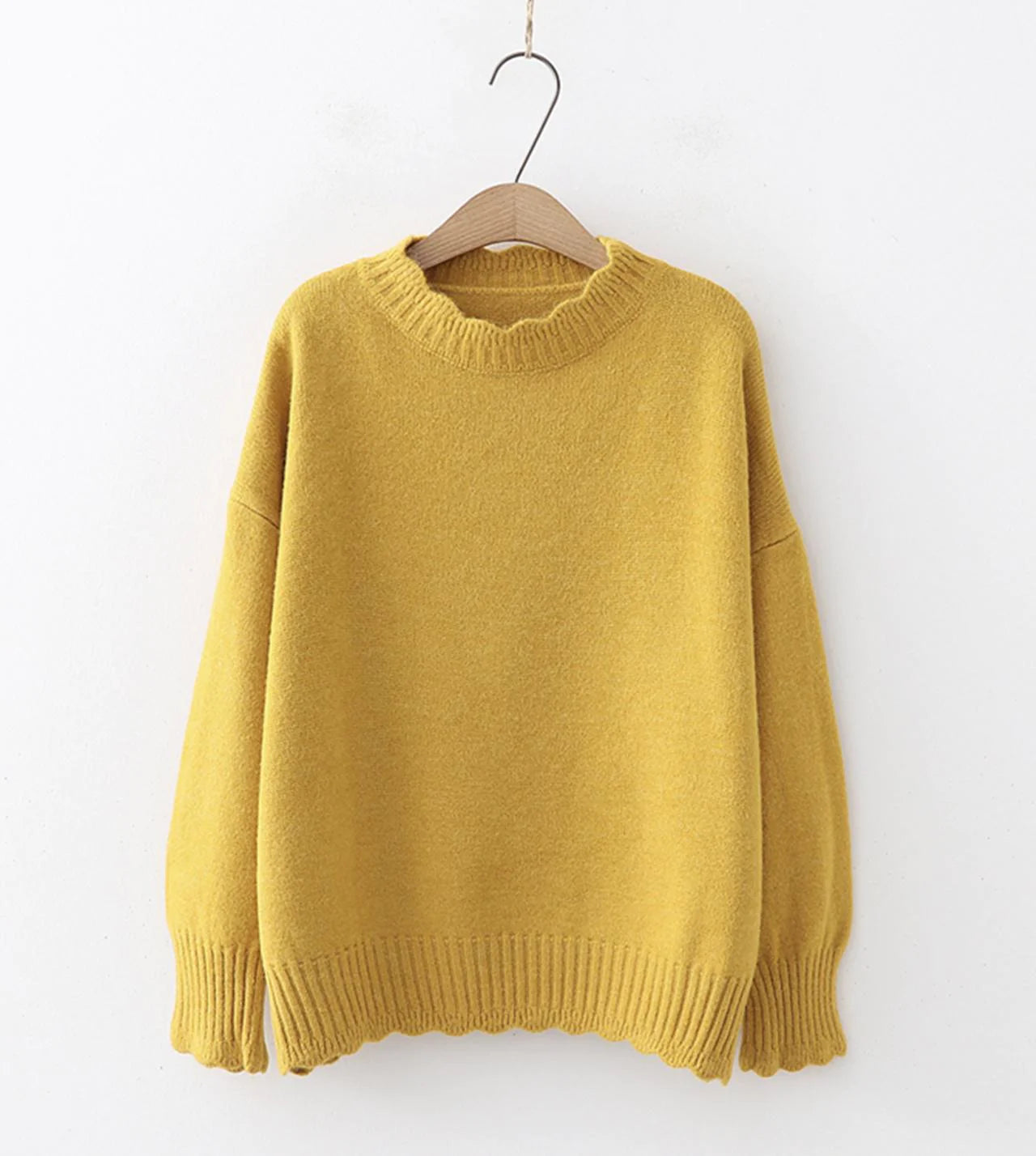 Simple round neck sweater long sleeve sweater S2547