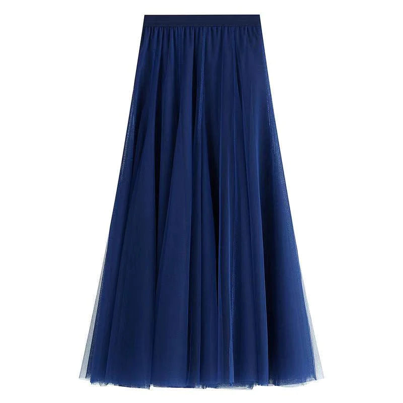 Big swing bouffant ankle-length skirt, high waist slim fairy skirt, net gauze skirt A-line skirt S2550