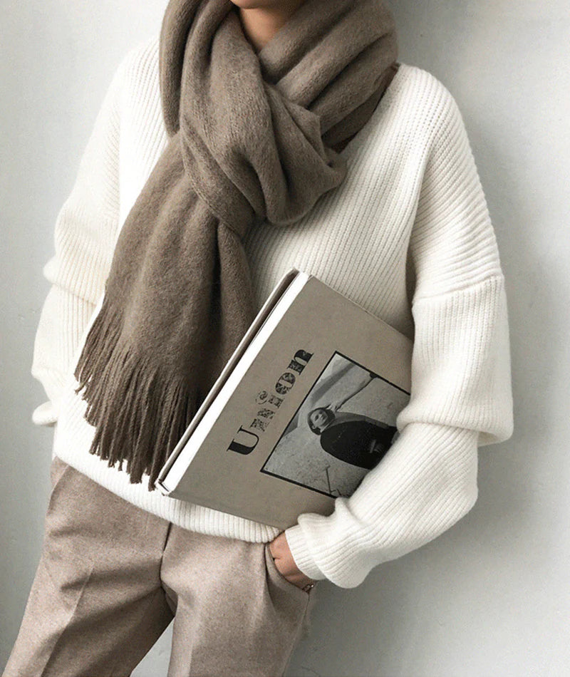 Simple v neck neck sweater long sleeve sweater S2512