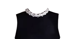 French pearl collar Hepburn style dress waist sleeveless little black dress vest skirt R0096