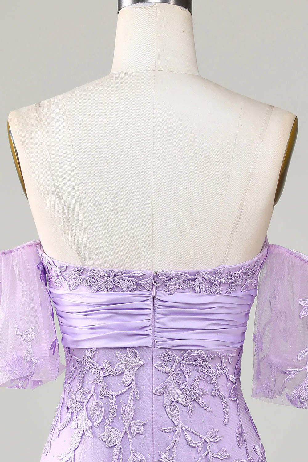 Sweetheart Lace Tight Mini Dress Lavender Homecoming Dress S3667