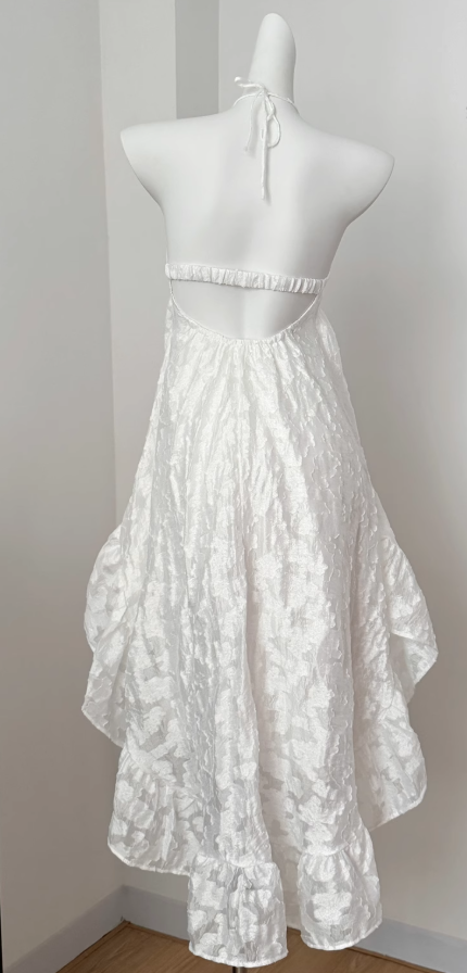 French holiday dress 2025 new style super fairy halter neck backless slim temperament long dress R0070