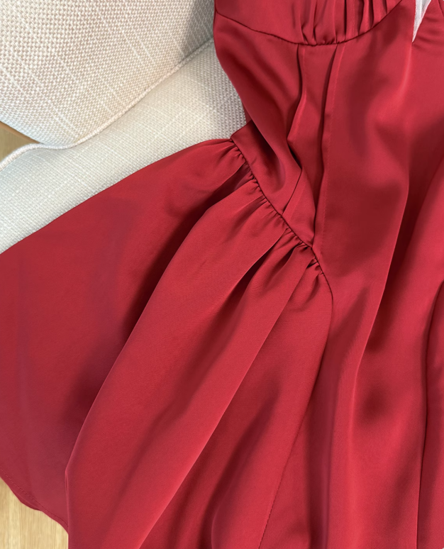 French pure desire lace halter neck dress female new style waist slimming backless sexy A-line skirt R4031