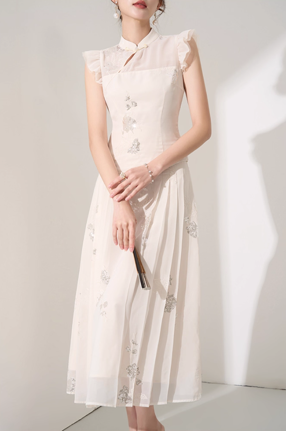 Chic and beautiful suit skirt summer new Chinese style top skirt high-end temperament two-piece suit R4294