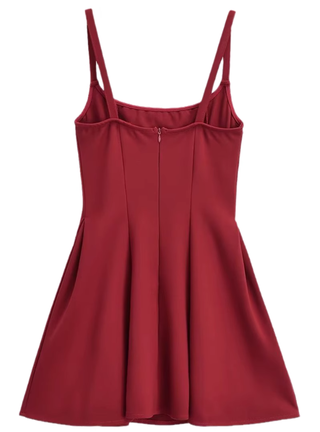 2025 summer new black high-end Hepburn style waist temperament suspender dress R0904