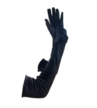 20s black bridal gloves wedding gloves long velvet women's gloves opera evening gloves S6228