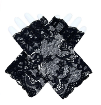 Short lace gloves fingerless bridal wrist gloves opera evening wedding tea party dance S6221