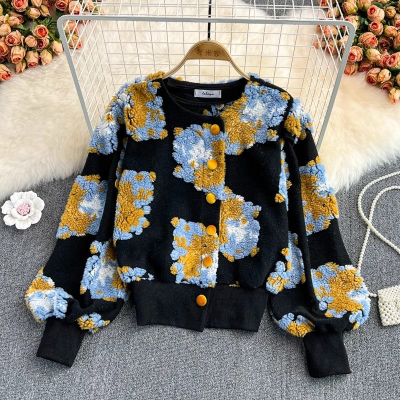 new fashion flower cardigan jacket for women S3958
