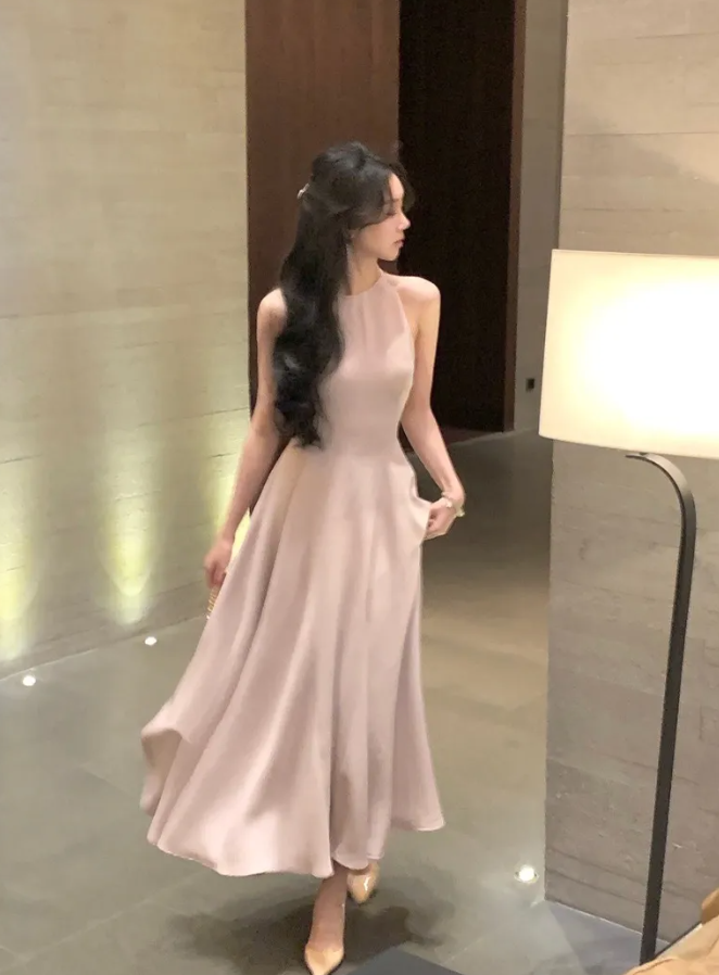 Elegant Dress for Women Vintage Party Dresses Sleeveless Sweet Midi New Spring Summer Dress S5402