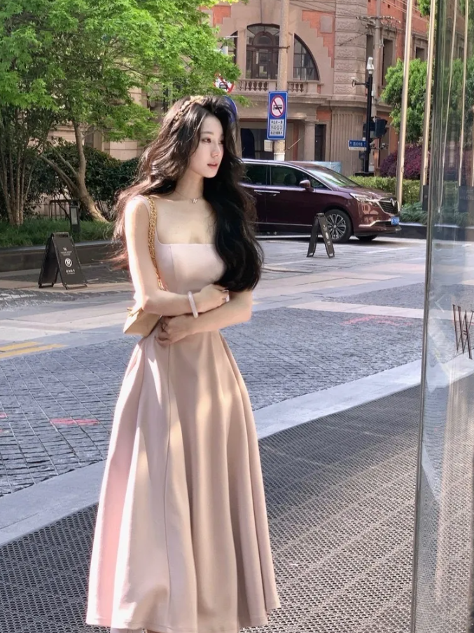 Elegant Party Dress Women White Midi Dress Vintage Birthday Casual A Line Dresses S5400