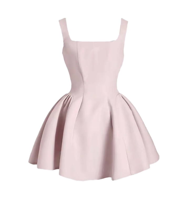 Slightly plump French gentle style suspender dress for women summer waist slimming A-line skirt R3133