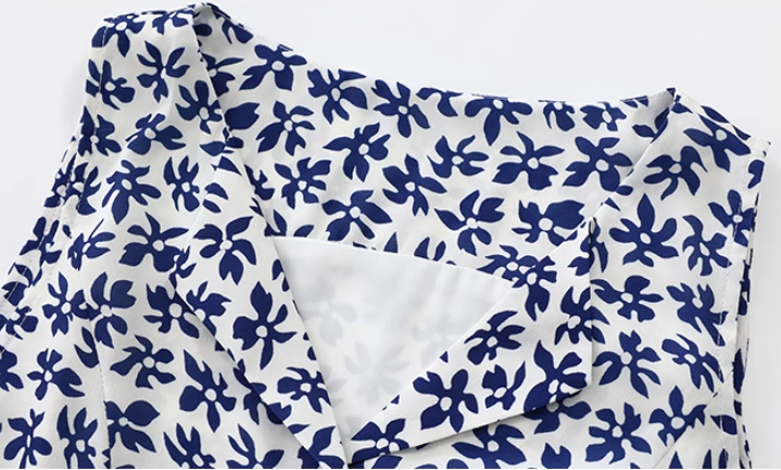 French holiday style short blue 2025 new pure desire dress R2660