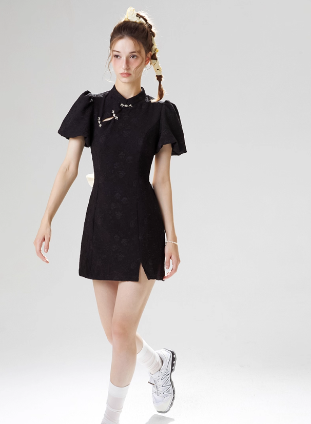 Cheongsam skirt new Chinese style short skirt national style little black skirt dress women summer R3526