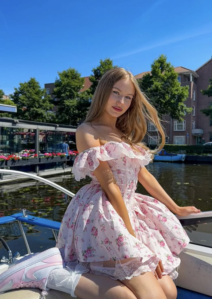 Girlish Puffy Floral Women's Homecoming Dress Blush Pink Corset Short Prom Gown Birthday Dress RS3128