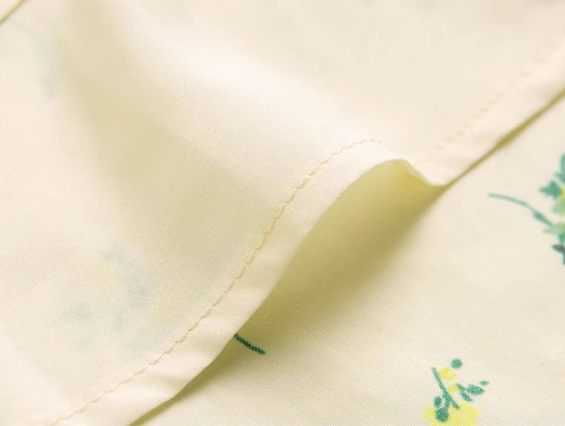 2025 Summer New French Square Neck Puff Sleeve Small Fresh Floral Long Dress R0958