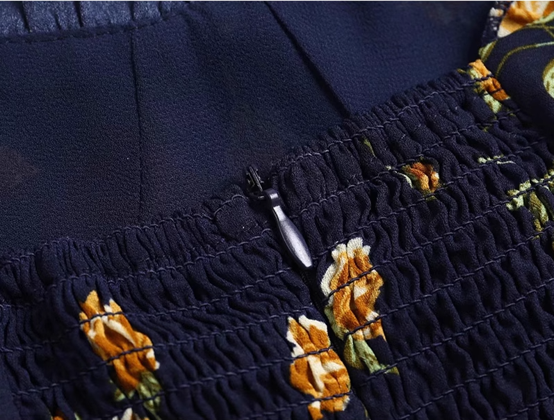 2025 Summer New French Retro Floral Beach Seaside Holiday Suspender Dress R0932