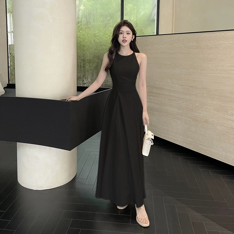 halter dress for women a-line long dress S5465