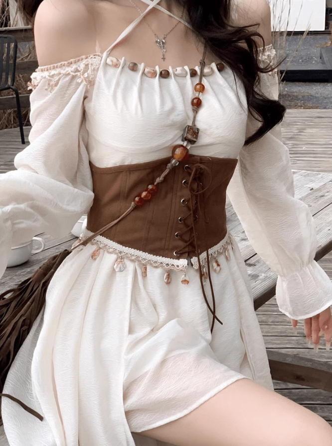 Large size French pure slim one shoulder dress waist vest waist belt suit R1870