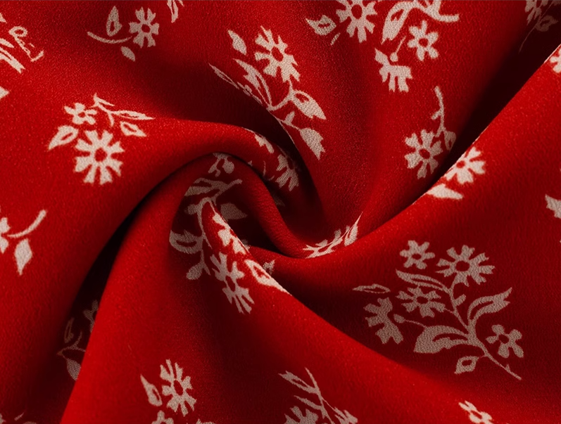 2025 Summer New Red Floral French Style Small Flying Sleeve Seaside Holiday Dress R0929