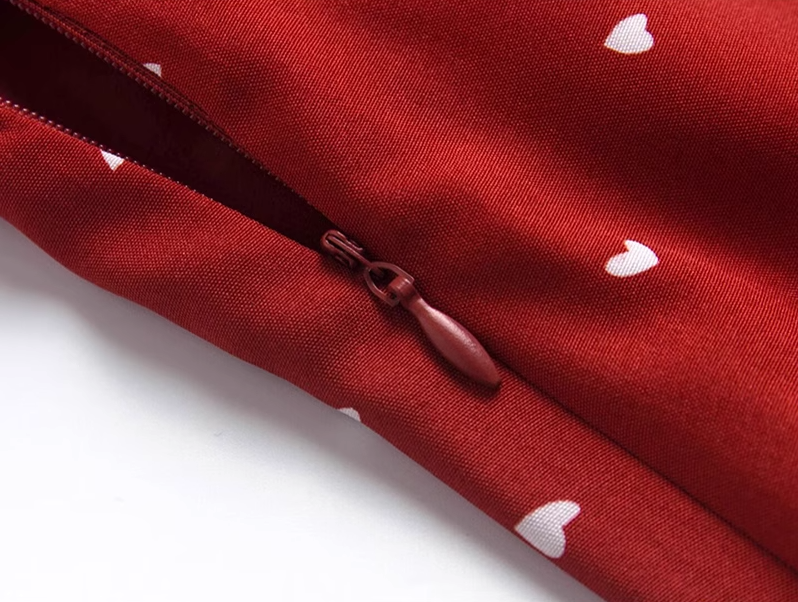 2025 Summer New Red Polka Dot High Waist Vacation Small A-line Suspender Dress R0965