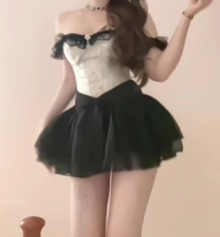 Beautiful outfit 2025 Beautiful jacquard camisole puffy skirt two-piece suit R0895