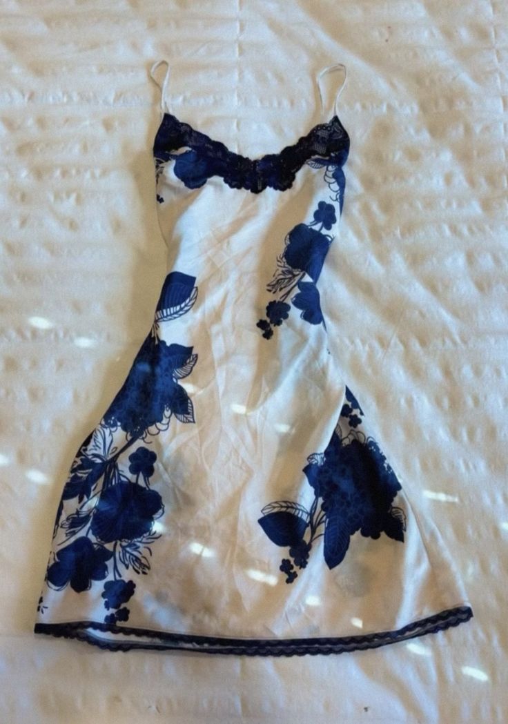 White suspenders blue printed lace neckline waist sexy mini skirt homecoming dress R2636