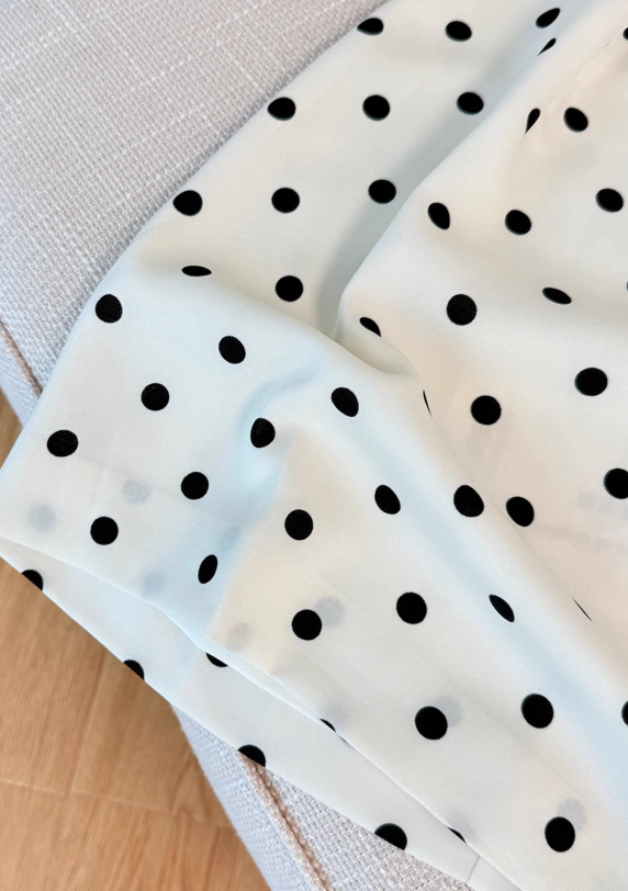 French polka dot suspender dress for women summer new waist slimming short hip skirt R3954