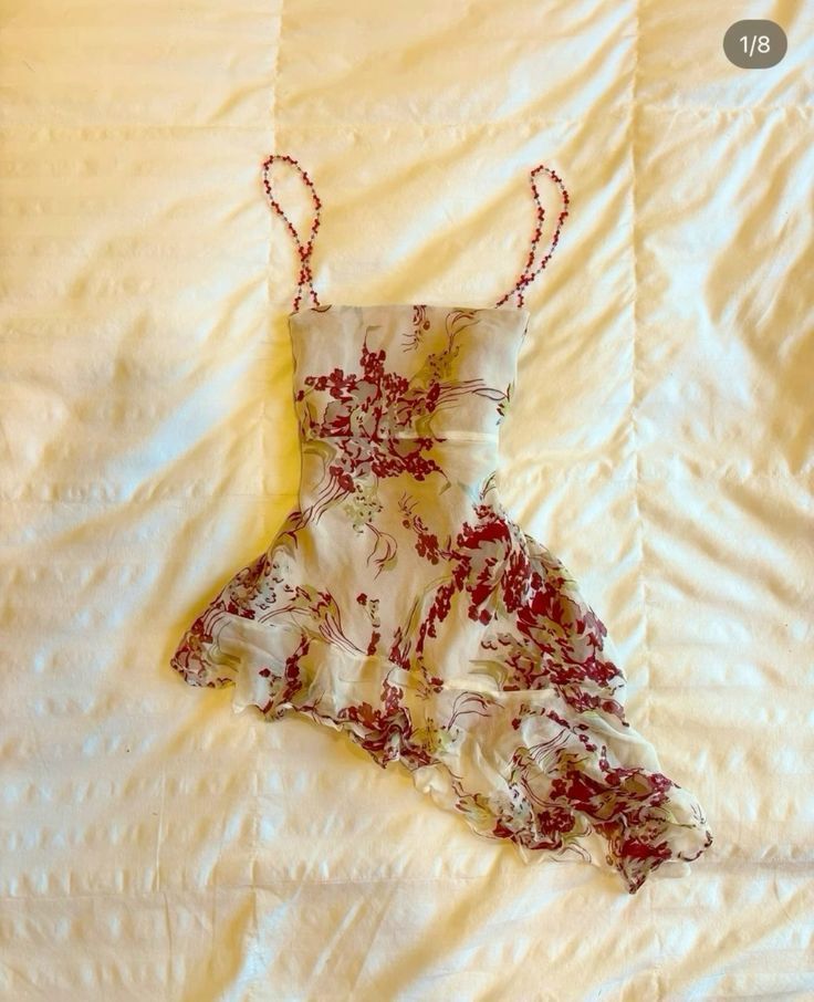 Retro floral suspenders waist irregular hem short skirt homecoming dress R2684