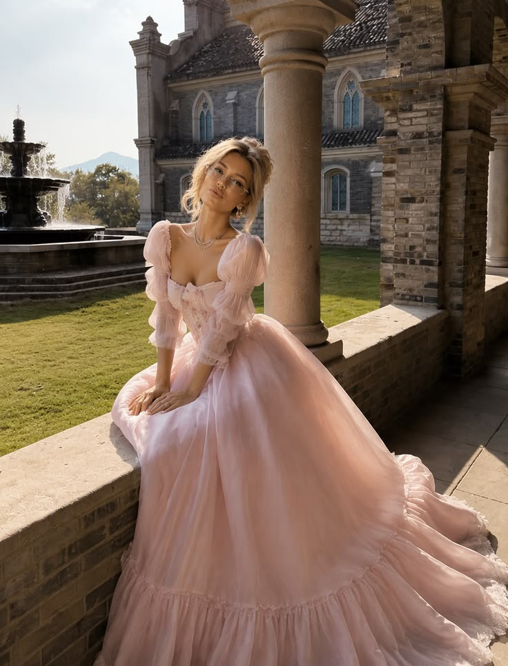 Puffy Tulle Women's Prom Gown Blush Pink Waist Fitted Maxi Evening Dress Birthday Dress — Fall Outfit 2026 New RS3345