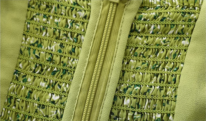 French holiday style green 2025 new dress high-end waist slimming R2599