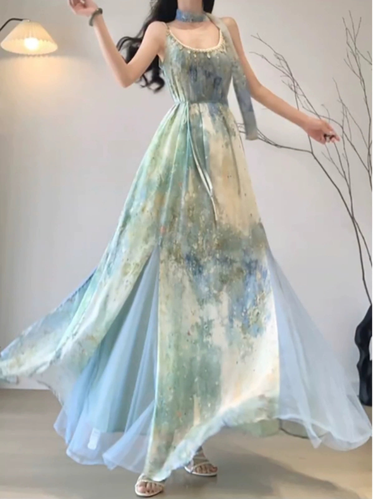 French seaside holiday style beautiful fairy suspender dress S5763