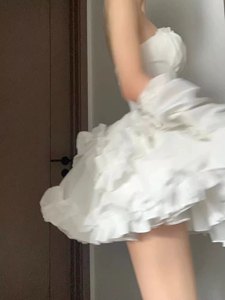 Birthday party dress luxury princess strapless dress S5821