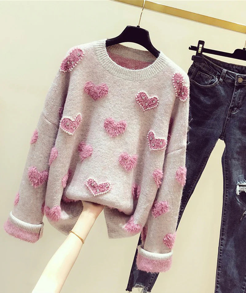 Cute round neck long sleeve sweater S2545