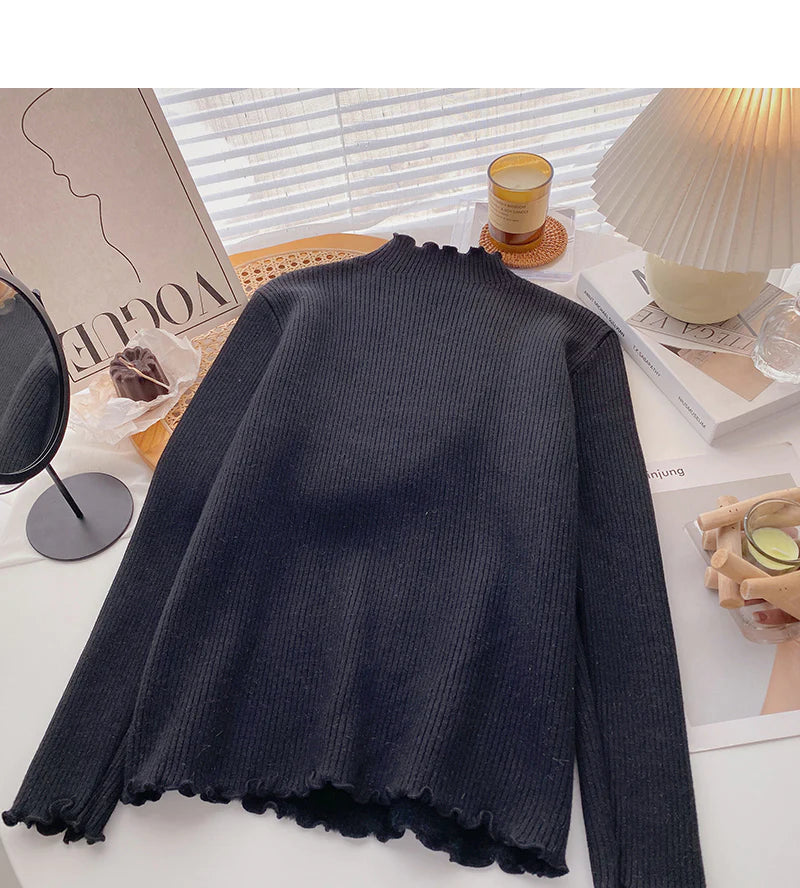 Cashmere sweater thin bottomed top S2529