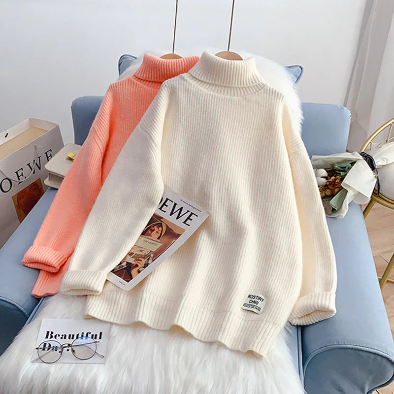 Candy color turtleneck sweater sweater sweater top S2541