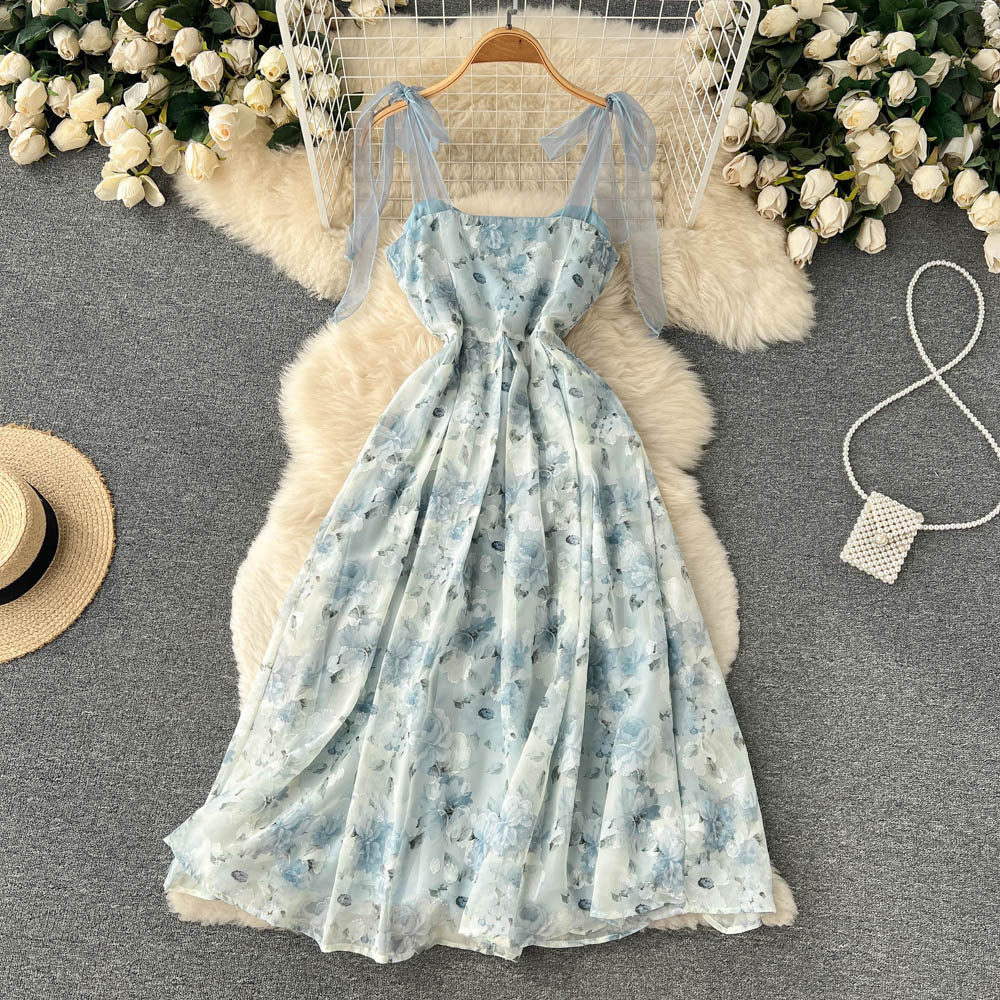 Cute A line floral short dress fashion girl dress S372