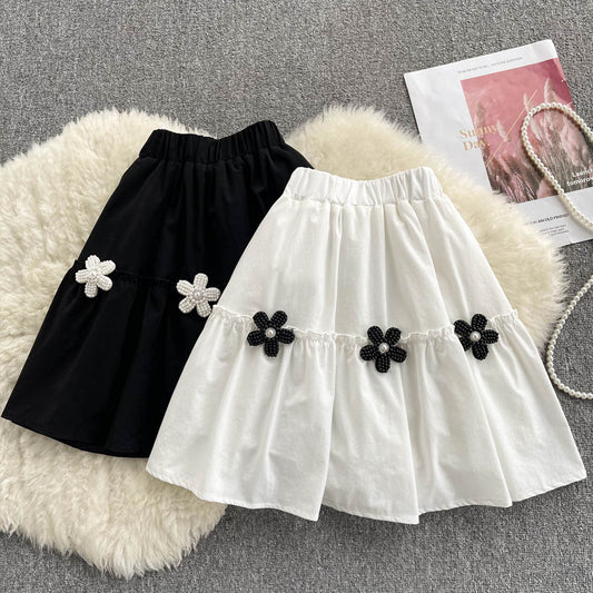 Cute A line flower skirt     S435