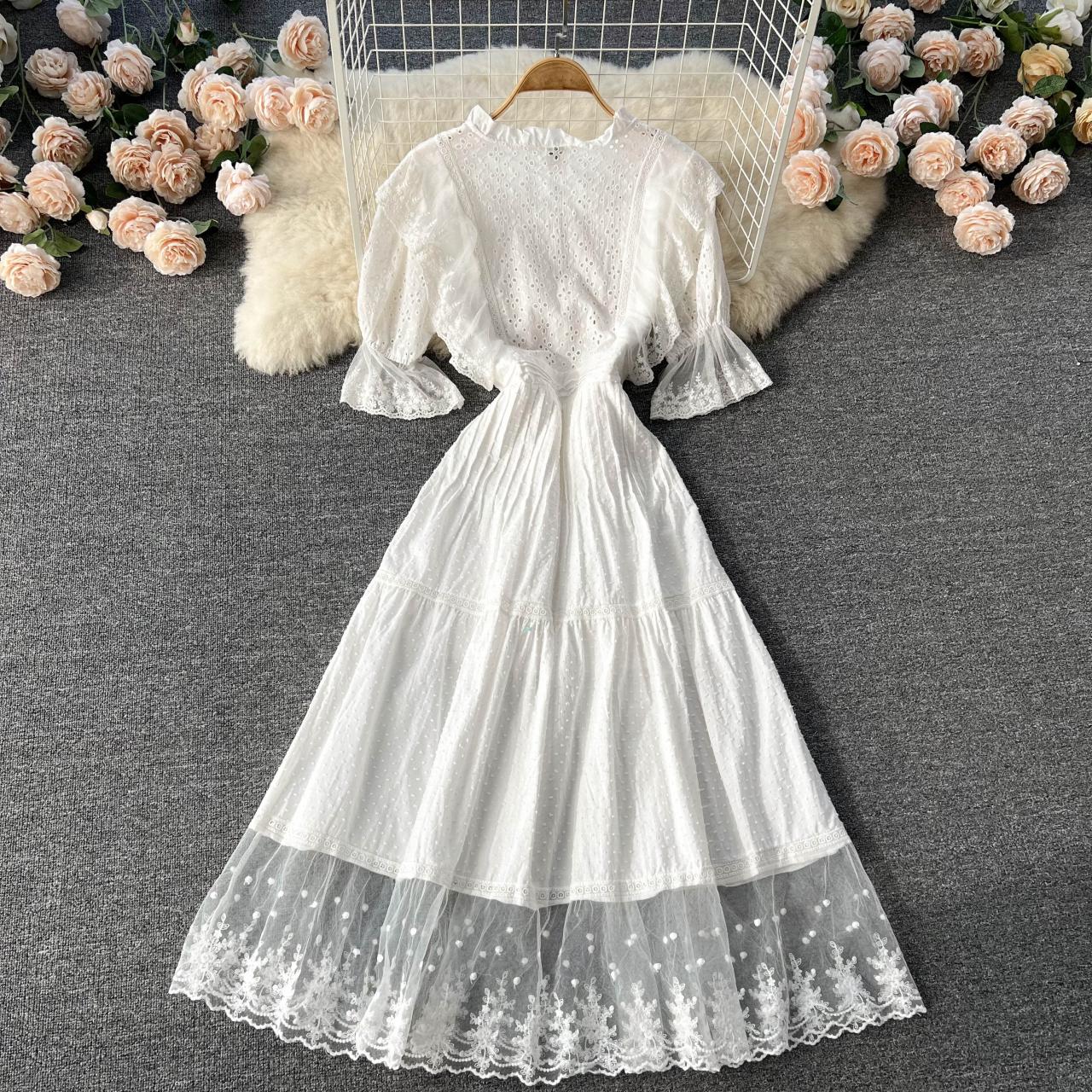 White A line short dress fashion dress S518