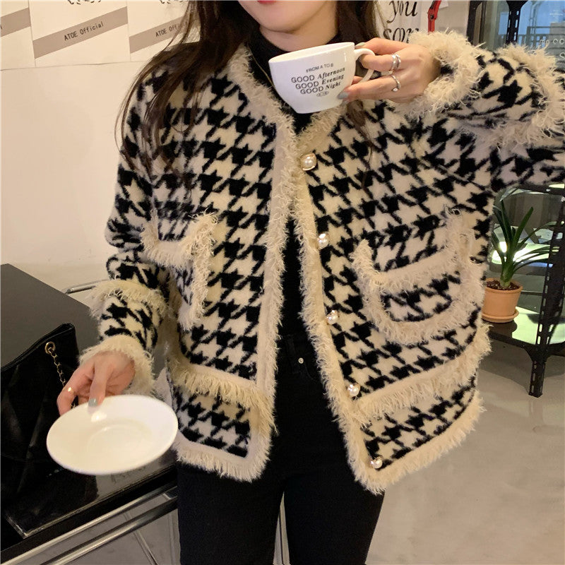 Cute houndstooth top S490