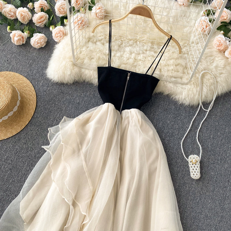 Champagne tulle short dress fashion dress S343