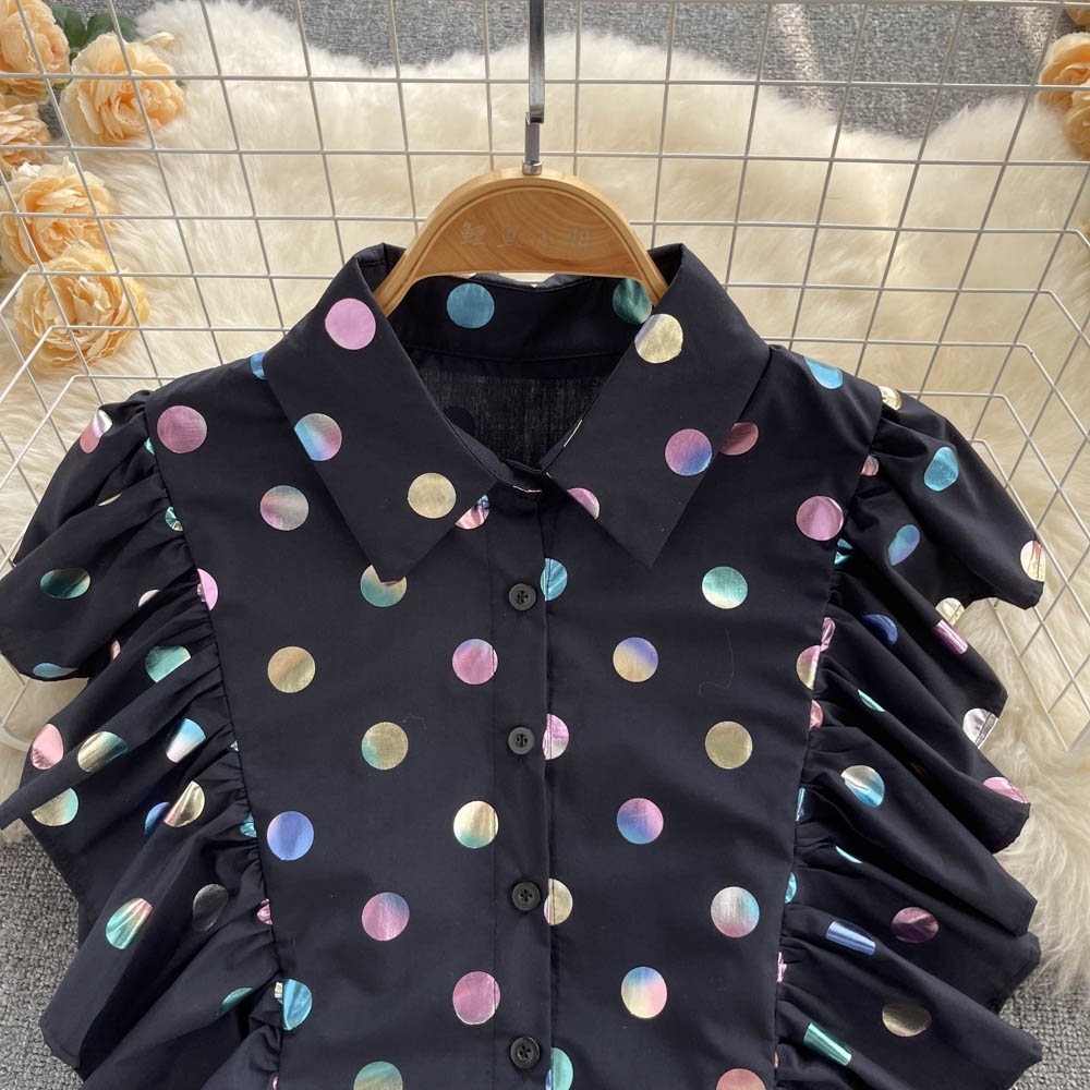 Cute polka dot crop top S406