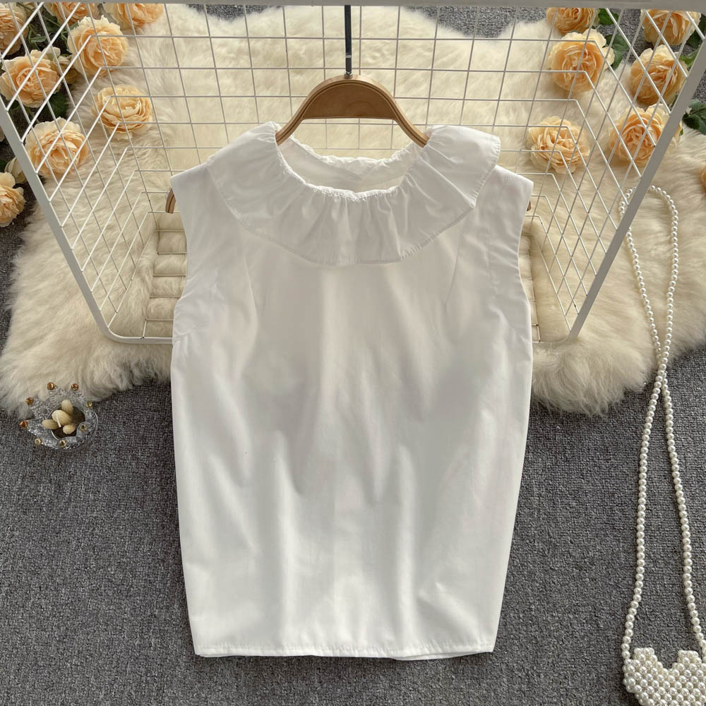 Cute floral sleeveless top S371