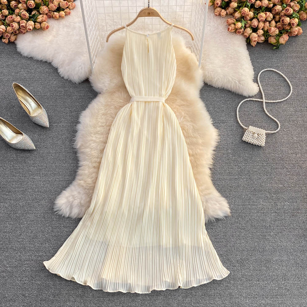Champagne chiffon A-line dress fashion dress S290