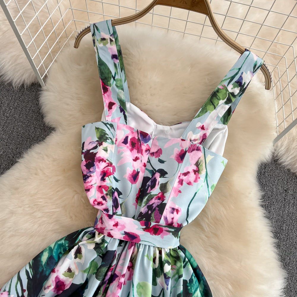 Cute A line floral dress fashion dress S452